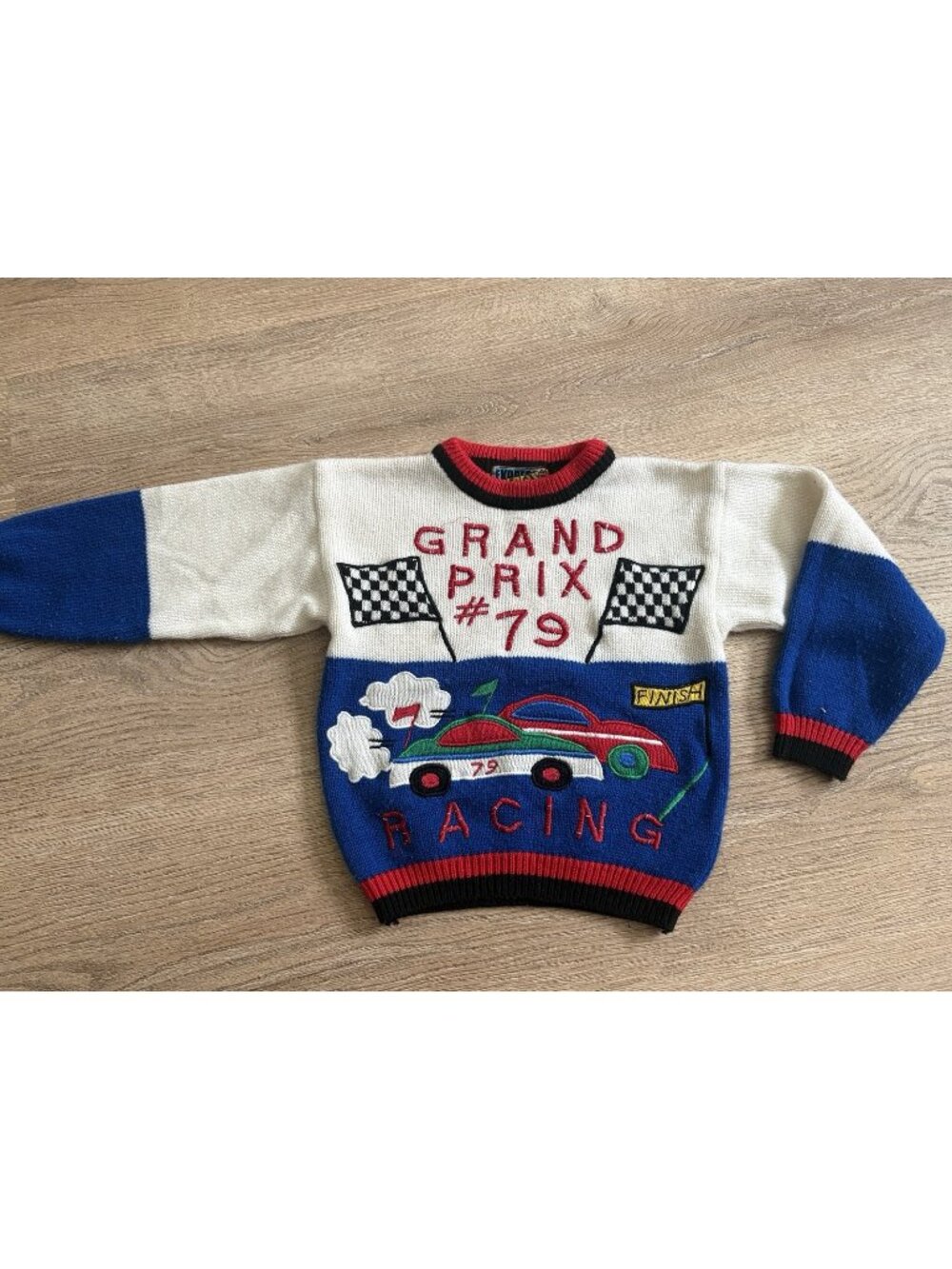 Vintage Grand Prix Race Car Boys Sweater Medium (5/6) Express Boys